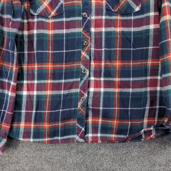 Natural Reflections Womens Button-Up Shirt Large Blue Red Plaid Chest Pocket - Picture 4 of 12